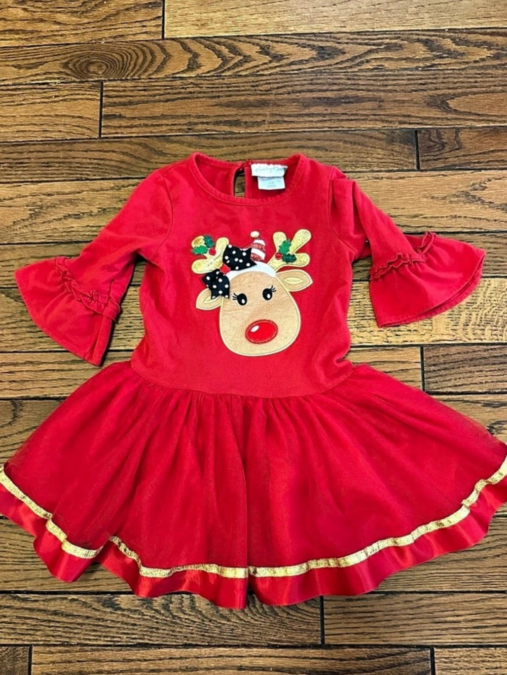 Emily Rose Red Reindeer Christmas Tutu Dress